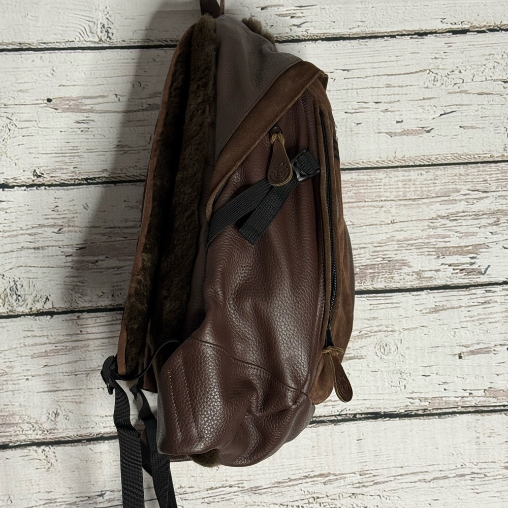 Brown Leather Backpack NWT Unisex - Picture 5 of 8